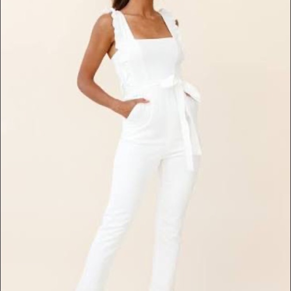 Selfie Leslie White Jumpsuit
